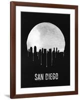San Diego Skyline Black-null-Framed Art Print