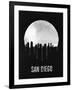 San Diego Skyline Black-null-Framed Art Print