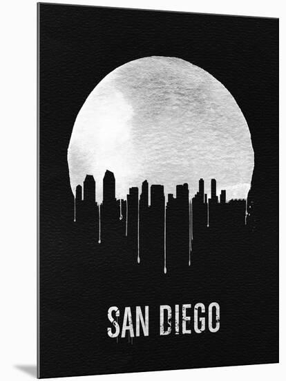 San Diego Skyline Black-null-Mounted Art Print