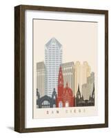 San Diego Skyline Poster-paulrommer-Framed Art Print