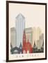 San Diego Skyline Poster-paulrommer-Framed Art Print