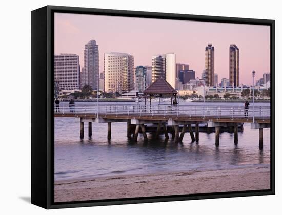 San Diego Skyline Viewed From Coronado Island, San Diego, California, USA-Richard Cummins-Framed Stretched Canvas