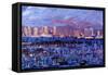 San Diego Skyline with Marina at Dusk-Markus Bleichner-Framed Stretched Canvas