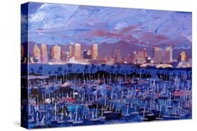 San Diego Skyline with Marina at Dusk-Markus Bleichner-Stretched Canvas