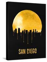 San Diego Skyline Yellow-null-Stretched Canvas