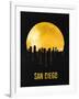 San Diego Skyline Yellow-null-Framed Art Print