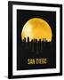 San Diego Skyline Yellow-null-Framed Art Print