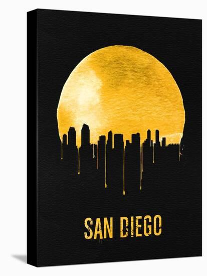 San Diego Skyline Yellow-null-Stretched Canvas