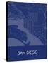 San Diego, United States of America Blue Map-null-Stretched Canvas