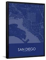 San Diego, United States of America Blue Map-null-Framed Poster
