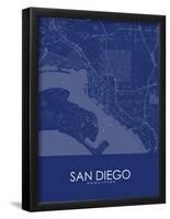 San Diego, United States of America Blue Map-null-Framed Poster