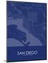 San Diego, United States of America Blue Map-null-Mounted Poster