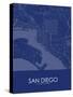 San Diego, United States of America Blue Map-null-Stretched Canvas