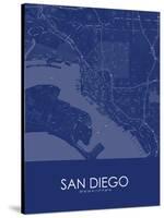 San Diego, United States of America Blue Map-null-Stretched Canvas