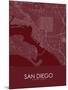 San Diego, United States of America Red Map-null-Mounted Poster