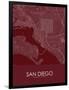 San Diego, United States of America Red Map-null-Framed Poster