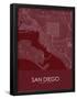 San Diego, United States of America Red Map-null-Framed Poster