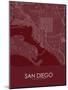 San Diego, United States of America Red Map-null-Mounted Poster