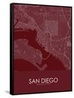 San Diego, United States of America Red Map-null-Framed Stretched Canvas
