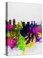 San Diego Watercolor Skyline-NaxArt-Stretched Canvas