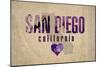 San Diego-Red Atlas Designs-Mounted Giclee Print