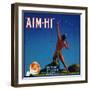 San Fernando, California, Aim-Hi Brand Citrus Label-Lantern Press-Framed Art Print