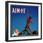 San Fernando, California, Aim-Hi Brand Citrus Label-Lantern Press-Framed Art Print