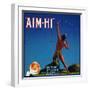 San Fernando, California, Aim-Hi Brand Citrus Label-Lantern Press-Framed Art Print