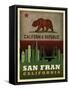 San Fran Flag-Red Atlas Designs-Framed Stretched Canvas