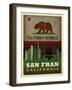 San Fran Flag-Red Atlas Designs-Framed Giclee Print
