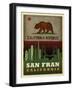 San Fran Flag-Red Atlas Designs-Framed Giclee Print