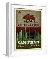 San Fran Flag-Red Atlas Designs-Framed Giclee Print