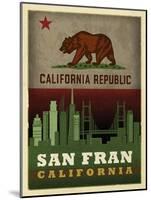 San Fran Flag-Red Atlas Designs-Mounted Giclee Print