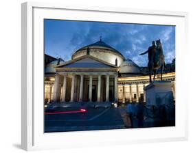 San Francesco Di Paola and Piazza Del Plebiscito, Naples, Campania, Italy, Europe-Charles Bowman-Framed Photographic Print