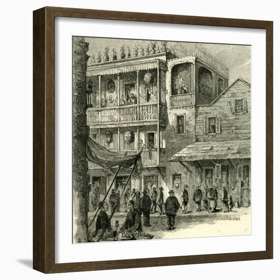 San Francisco a Street in China Town 1891, USA-null-Framed Giclee Print