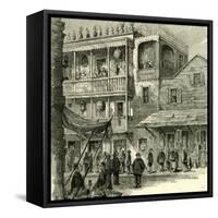 San Francisco a Street in China Town 1891, USA-null-Framed Stretched Canvas