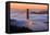 San Francisco At Sunrise, Behind The Golden Gate Bridge And A Low Blanket Of Fog-Joe Azure-Framed Stretched Canvas