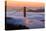 San Francisco At Sunrise, Behind The Golden Gate Bridge And A Low Blanket Of Fog-Joe Azure-Stretched Canvas