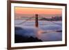 San Francisco At Sunrise, Behind The Golden Gate Bridge And A Low Blanket Of Fog-Joe Azure-Framed Photographic Print