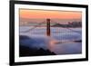San Francisco At Sunrise, Behind The Golden Gate Bridge And A Low Blanket Of Fog-Joe Azure-Framed Photographic Print