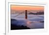 San Francisco At Sunrise, Behind The Golden Gate Bridge And A Low Blanket Of Fog-Joe Azure-Framed Photographic Print