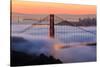 San Francisco At Sunrise, Behind The Golden Gate Bridge And A Low Blanket Of Fog-Joe Azure-Stretched Canvas