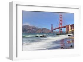 San Francisco Bay and Golden Gate Bridge, San Francisco, California, USA-null-Framed Art Print