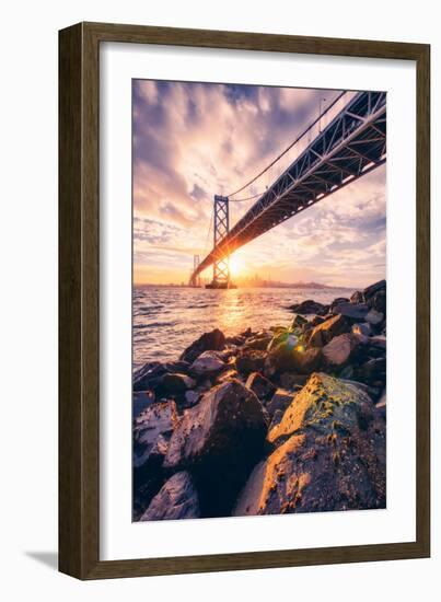 San Francisco Bay, Bridge and Cityscape-Vincent James-Framed Photographic Print