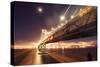 San Francisco Bay Bridge and Moonlight Glow-Vincent James-Stretched Canvas