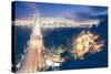 San Francisco Bay Bridge Night Cityscape, California-Vincent James-Stretched Canvas