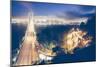 San Francisco Bay Bridge Night Cityscape, California-Vincent James-Mounted Photographic Print