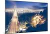 San Francisco Bay Bridge Night Cityscape, California-Vincent James-Mounted Photographic Print