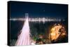 San Francisco Bay Bridge Night Cityscape-null-Stretched Canvas