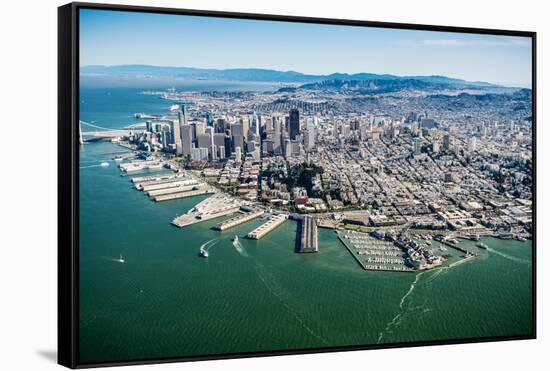 San Francisco Bay Piers Aloft-Steve Gadomski-Framed Stretched Canvas